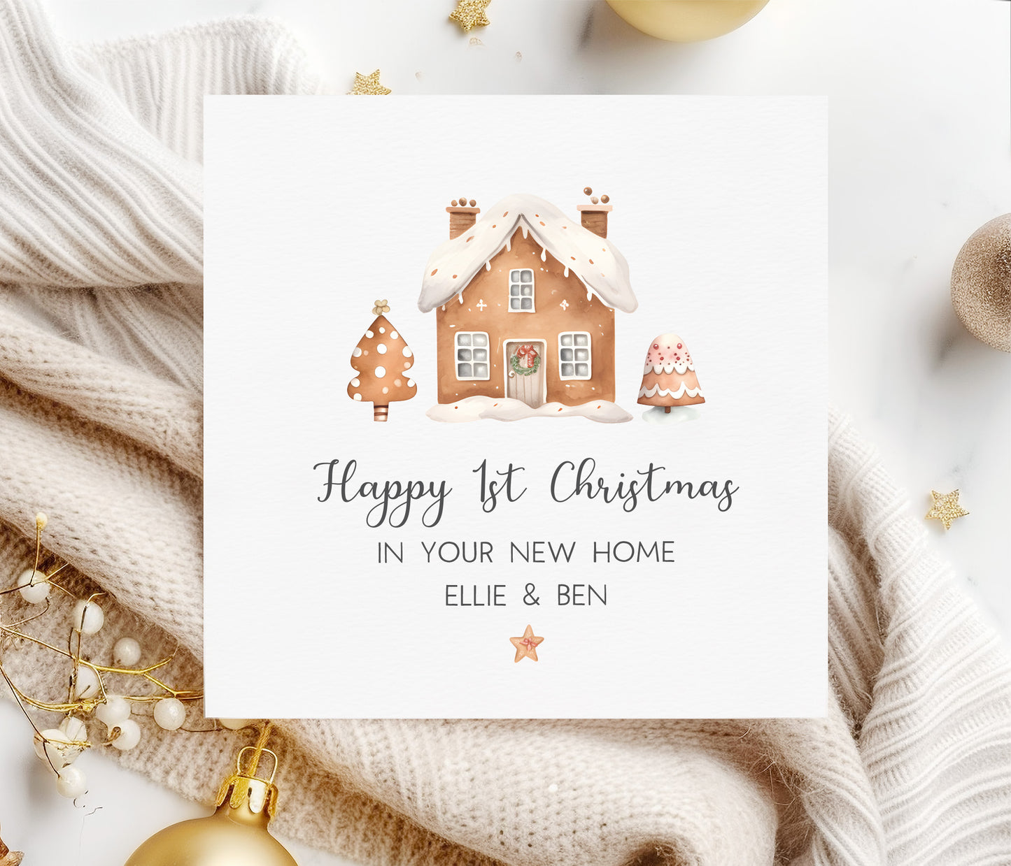 Gingerbread House New Home Card