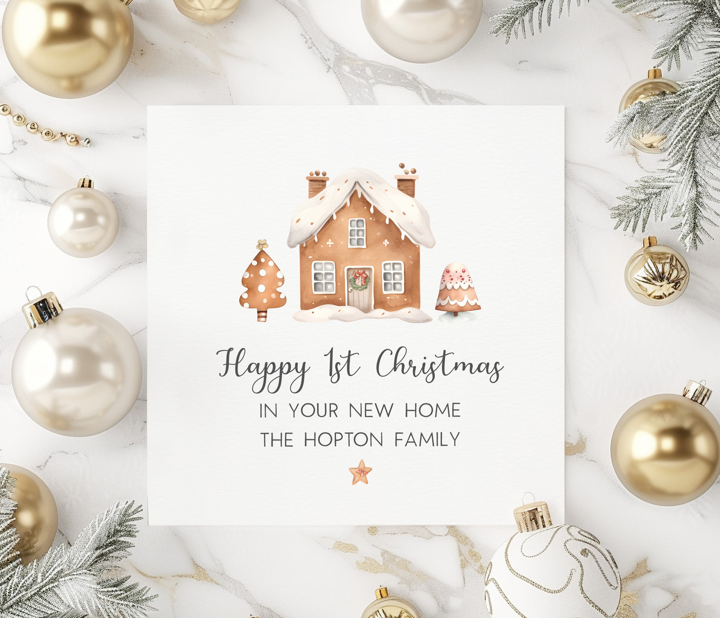 Gingerbread House New Home Card