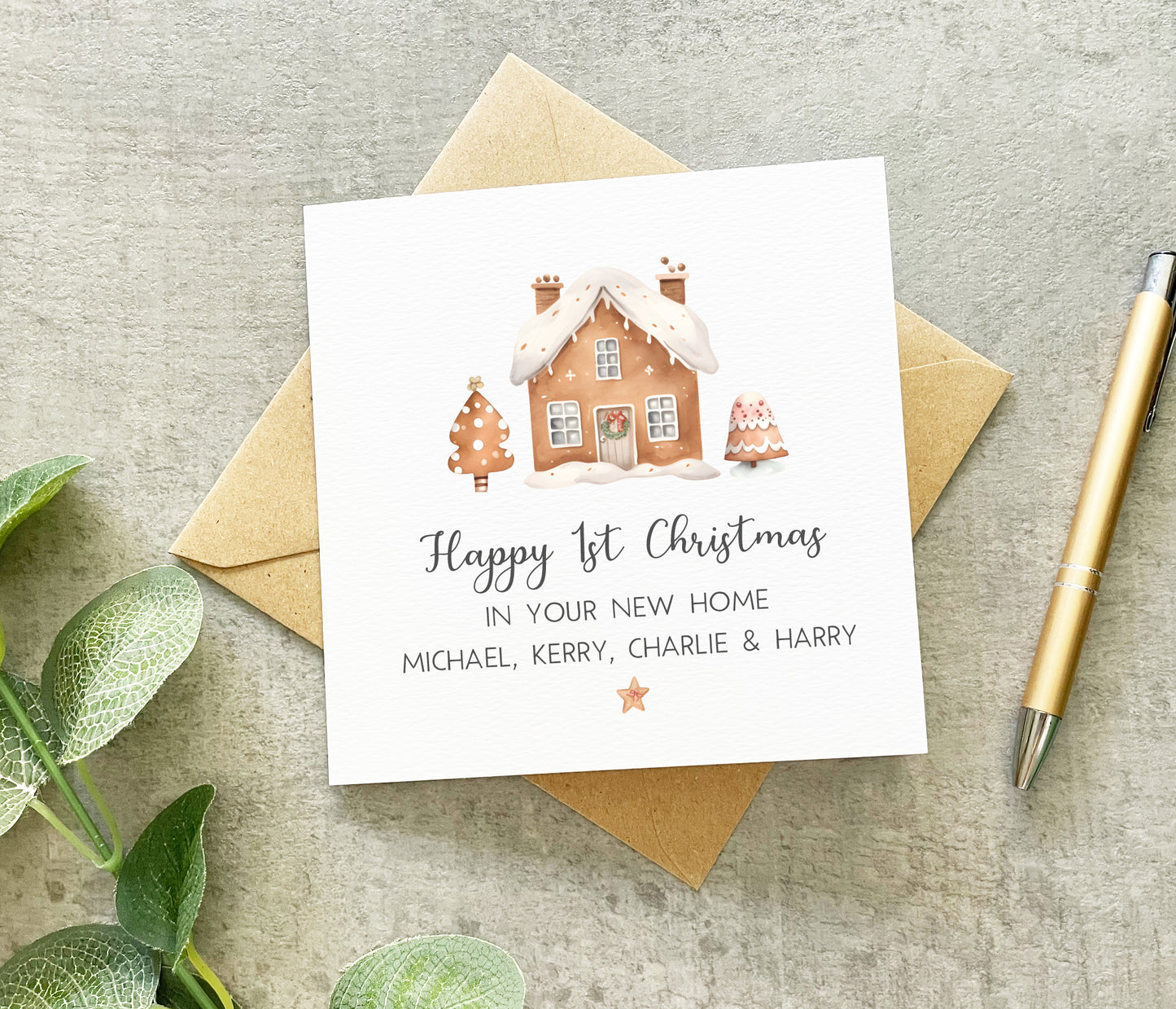 Gingerbread House New Home Card