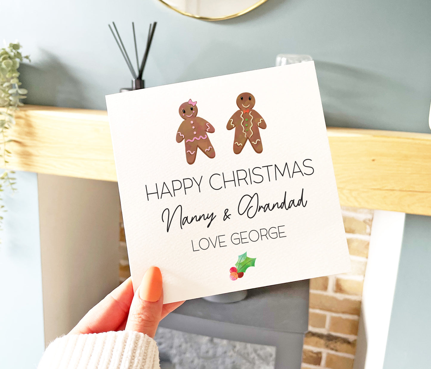 Gingerbread Nanny & Grandad Christmas Card