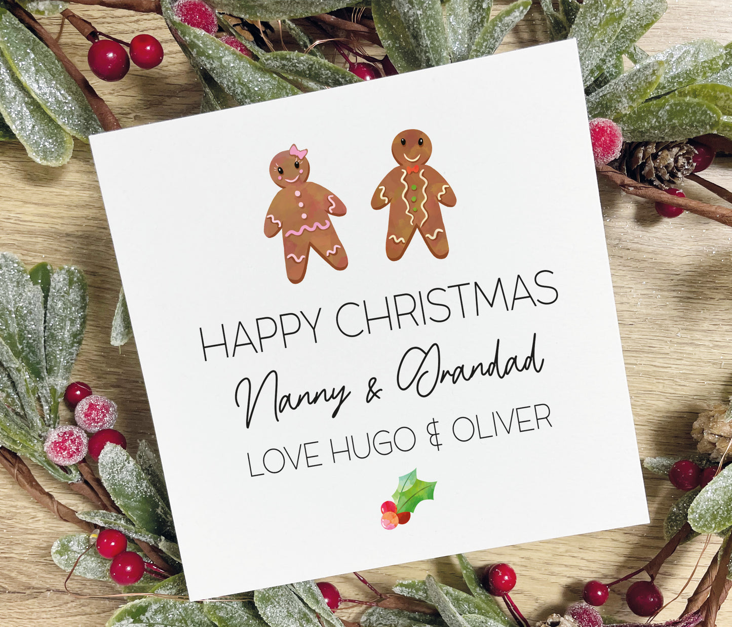 Gingerbread Nanny & Grandad Christmas Card