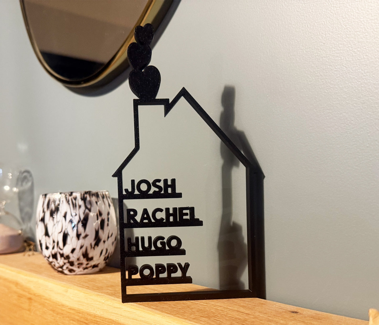 Freestanding Family Names Sign