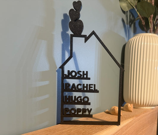 Freestanding Family Names Sign