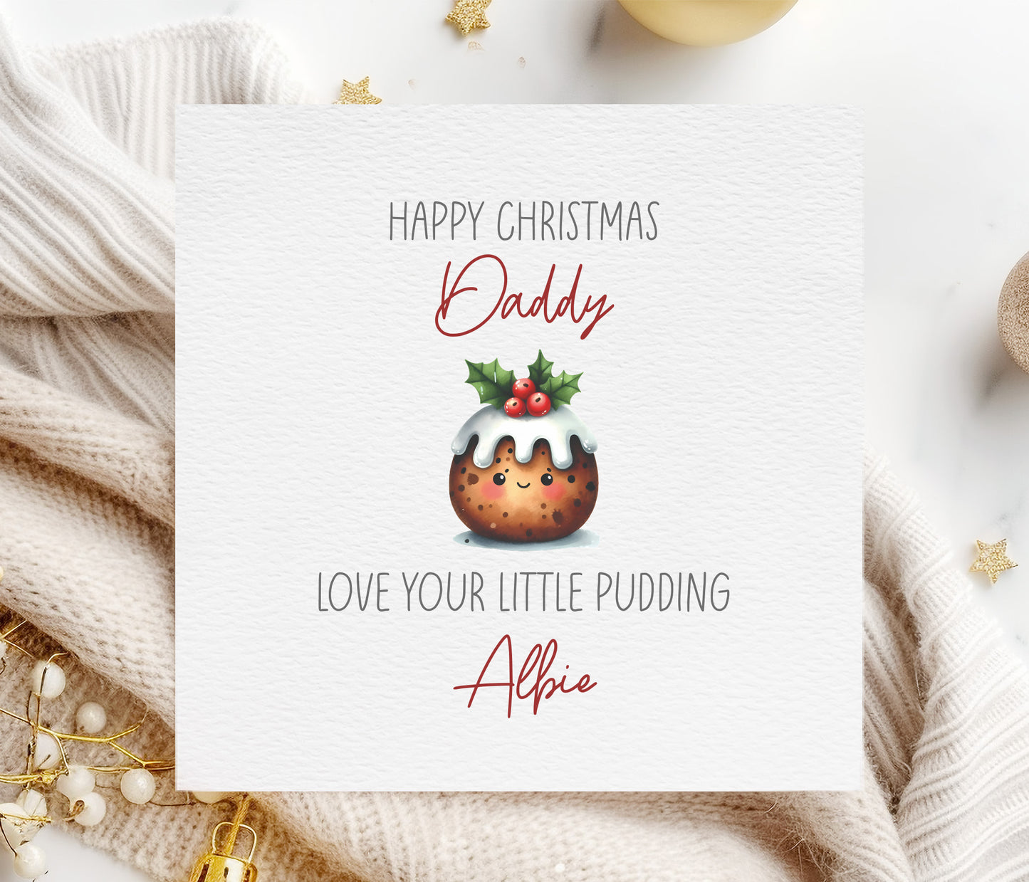 Daddy's Little Pudding Card