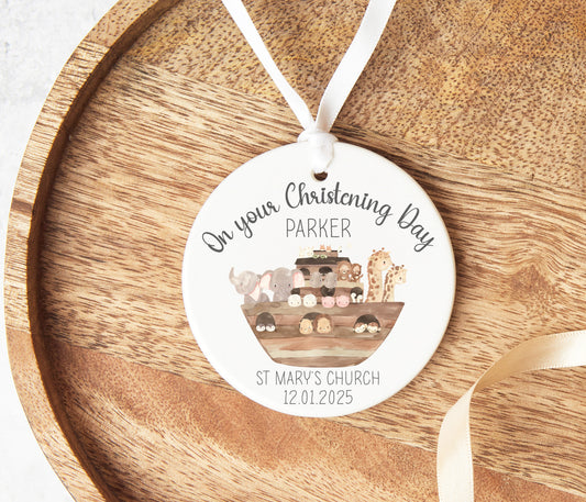 Noah's Ark Christening Ornament