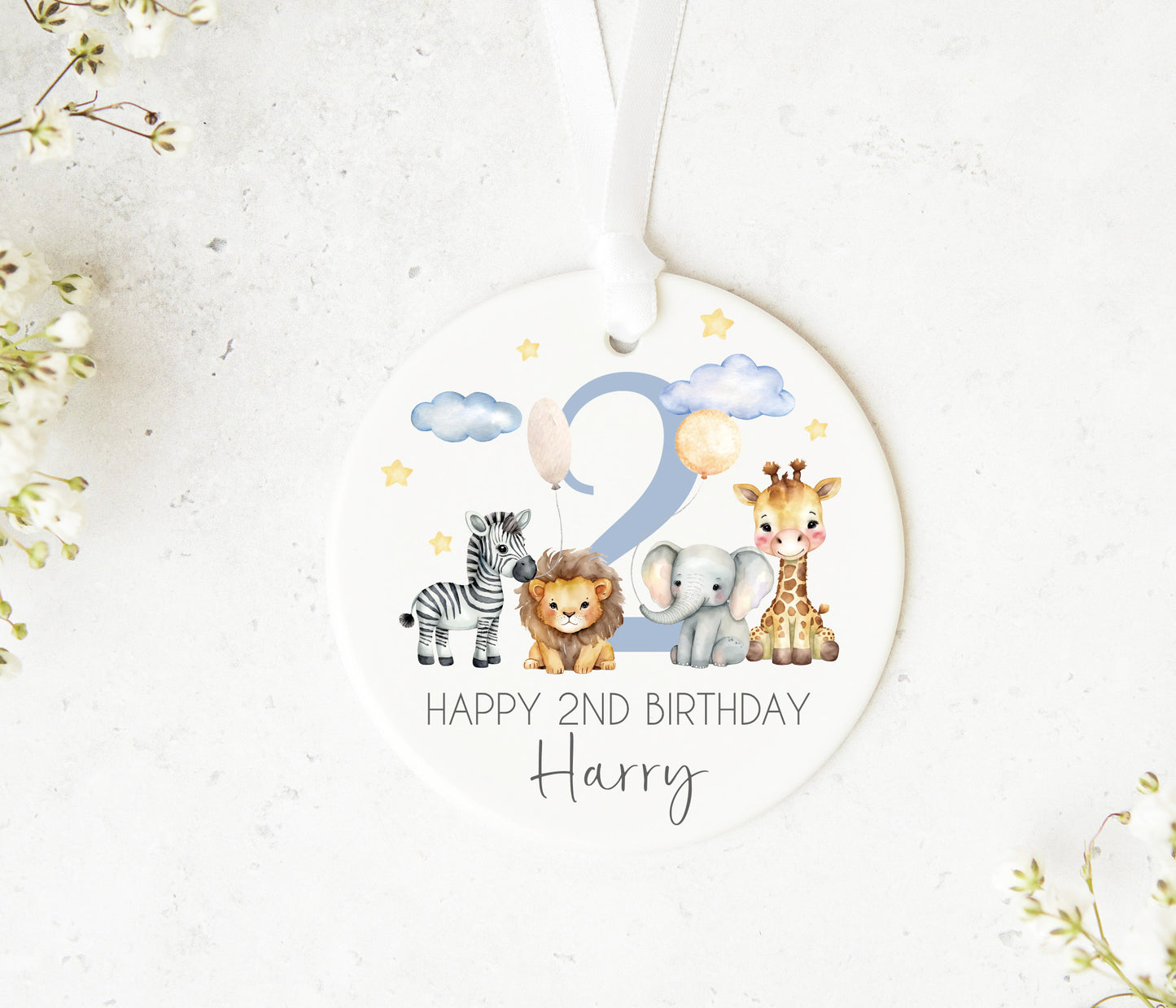 Boys Safari Animals Birthday Keepsake