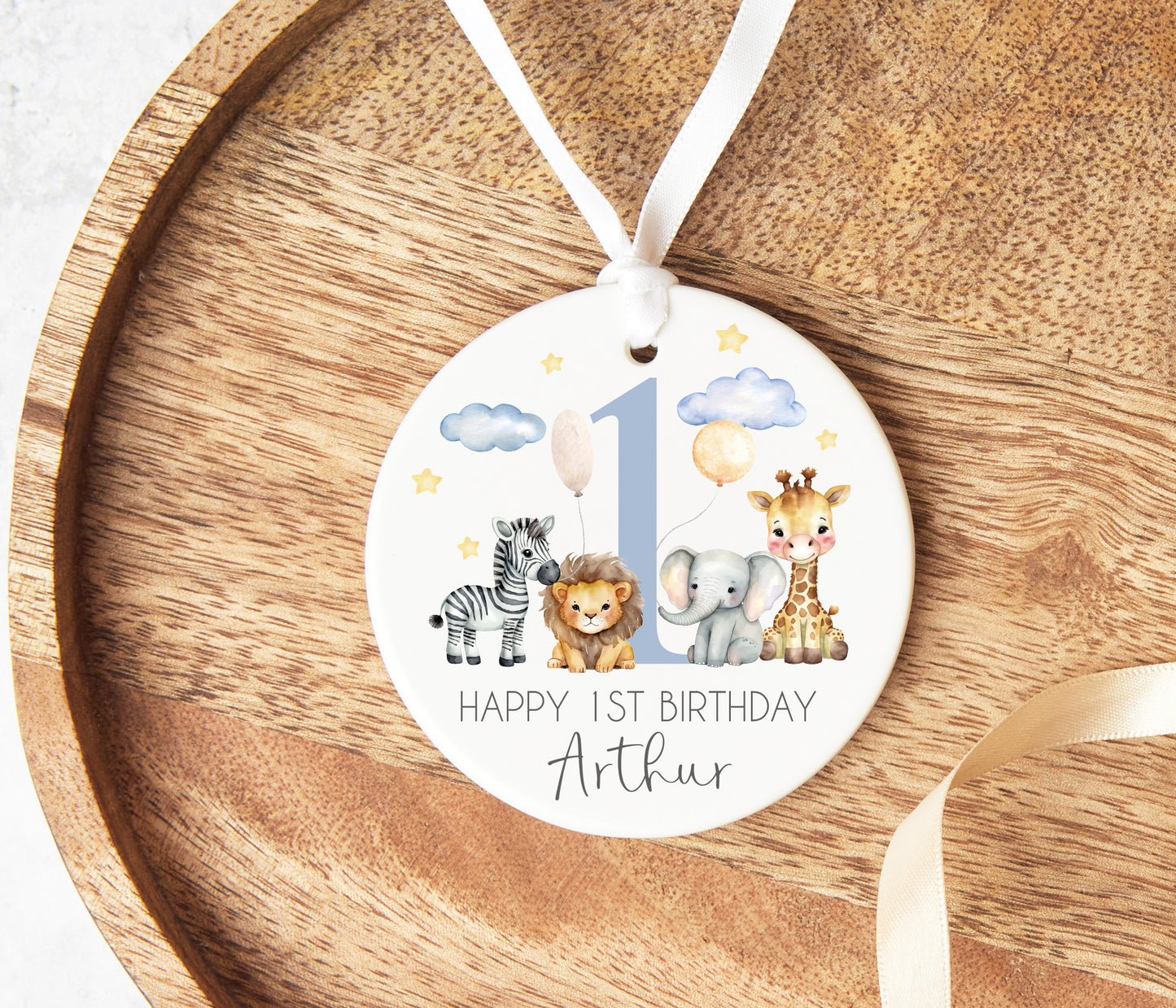 Boys Safari Animals Birthday Keepsake