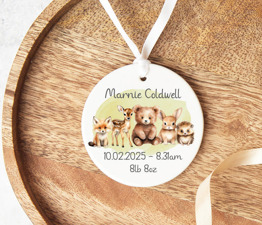 New baby keepsake perfect for a woodland themed nursery