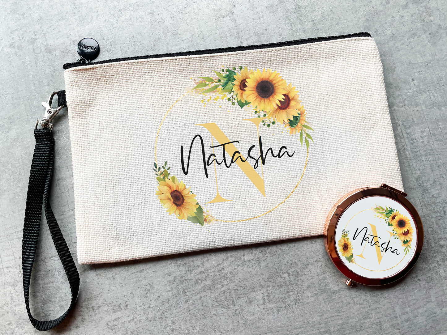 Sunflower Bag & Mirror Set