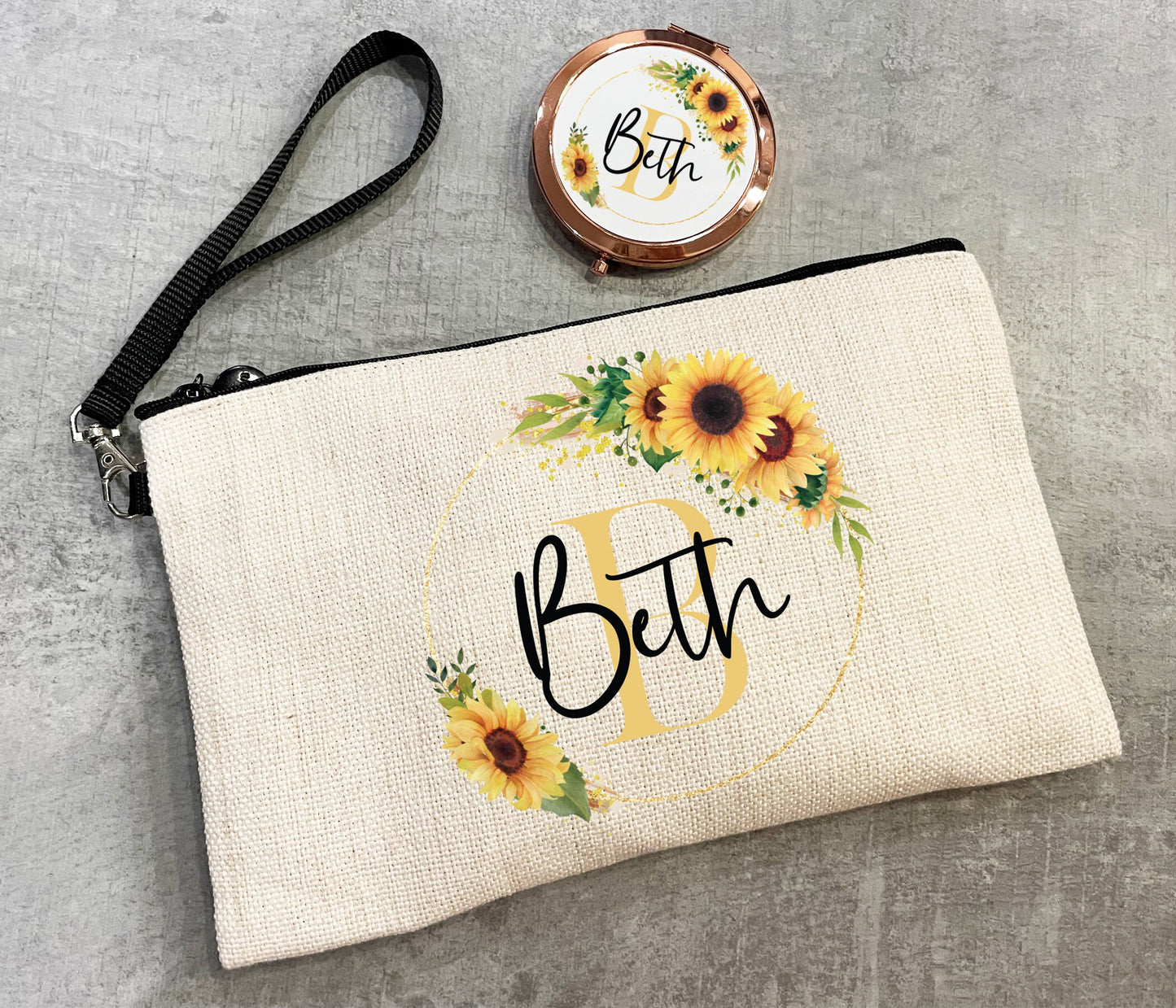 Sunflower Bag & Mirror Set