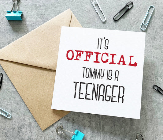 Officially A Teenager Card