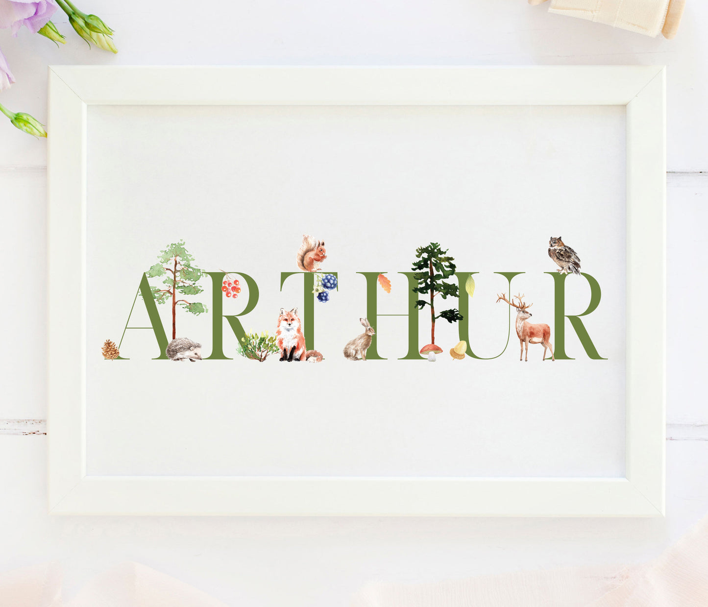 Forest Animals Name Print