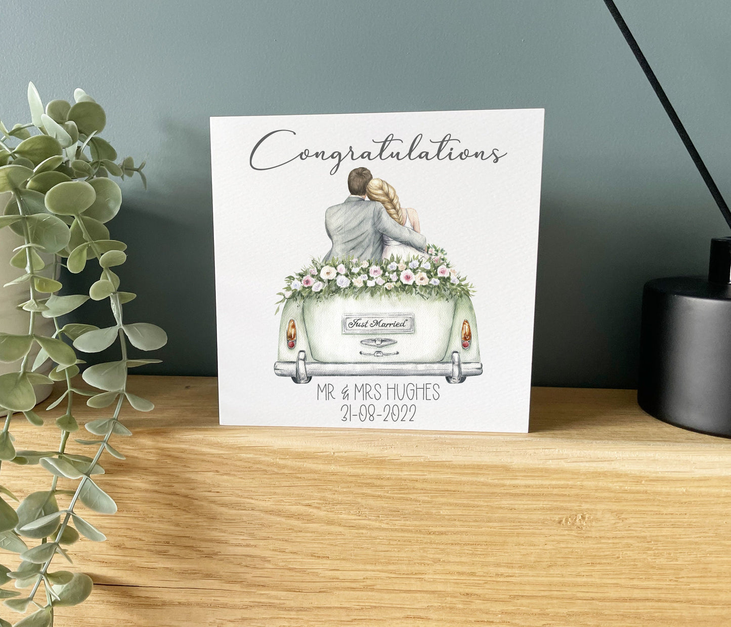 Wedding Car Congratulations Card