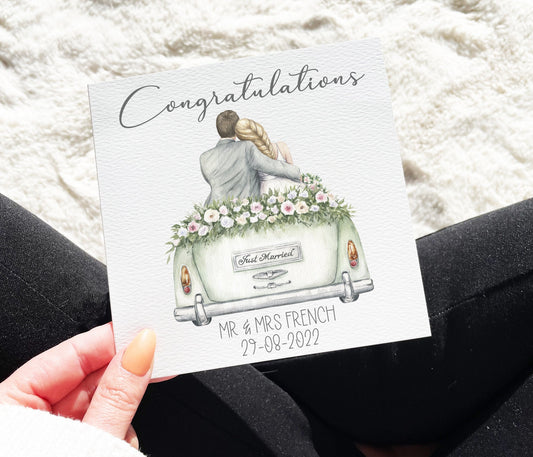 Wedding Car Congratulations Card