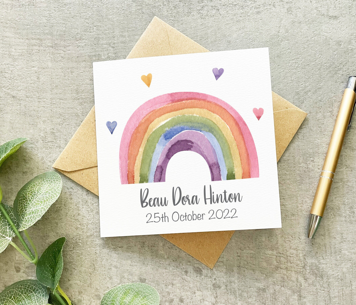 Rainbow New Baby Card