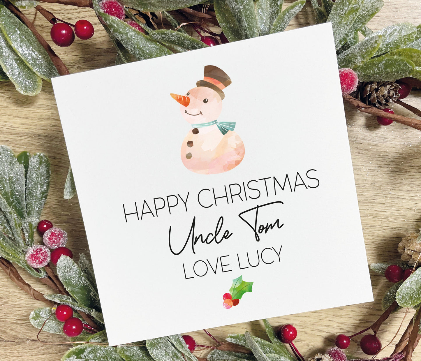 Uncle Snowman Christmas Card