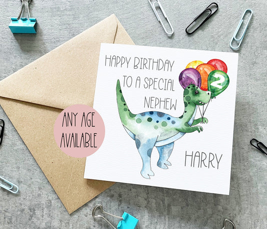 Nephew Dinosaur Birthday Card