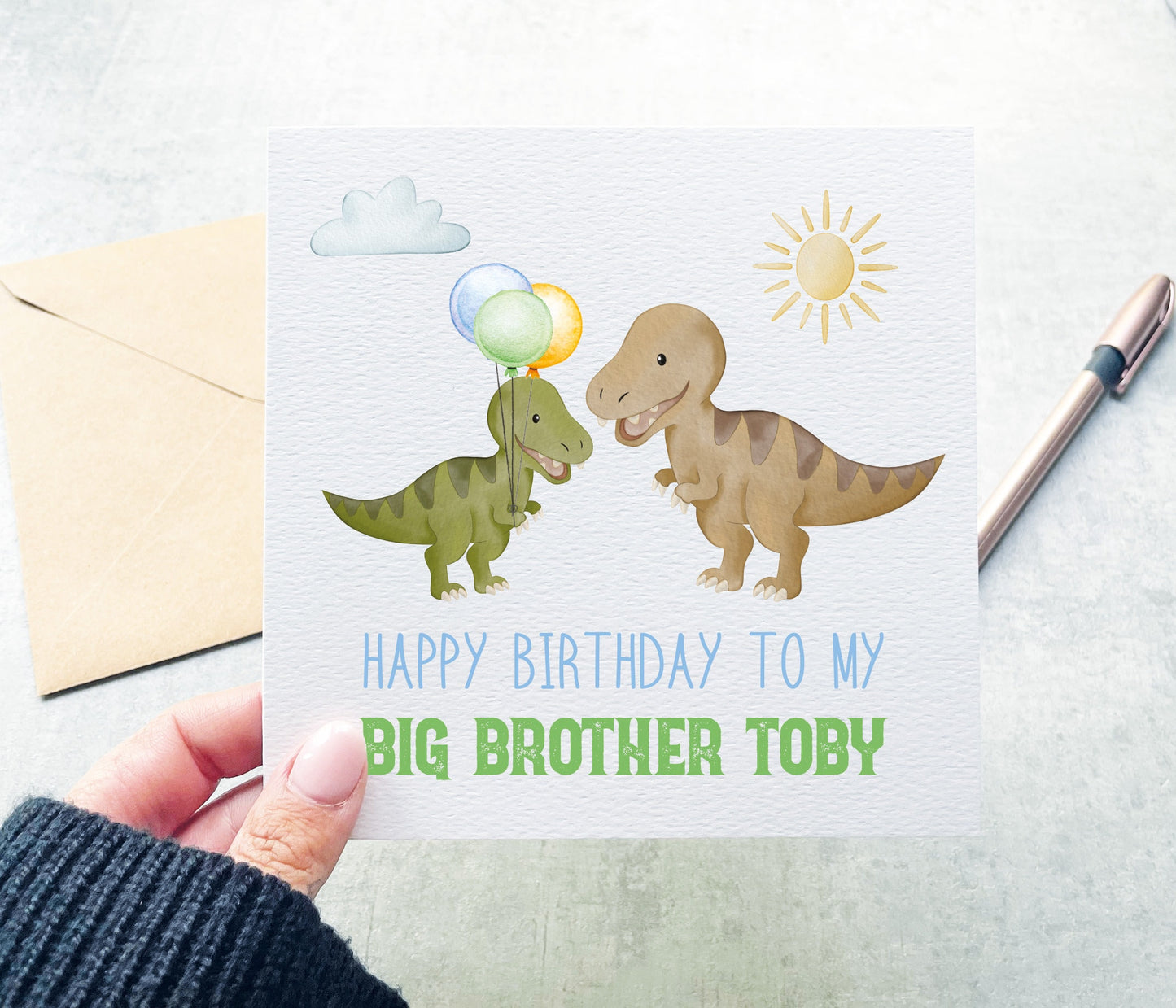 Big Brother Birthday Dinosaur Card