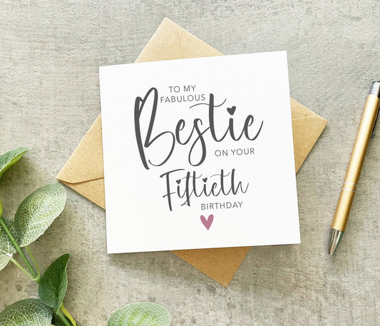 Bestie Fiftieth Birthday Card