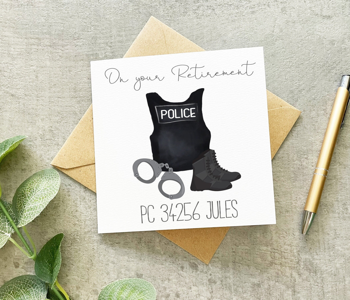 Police Retirement Card