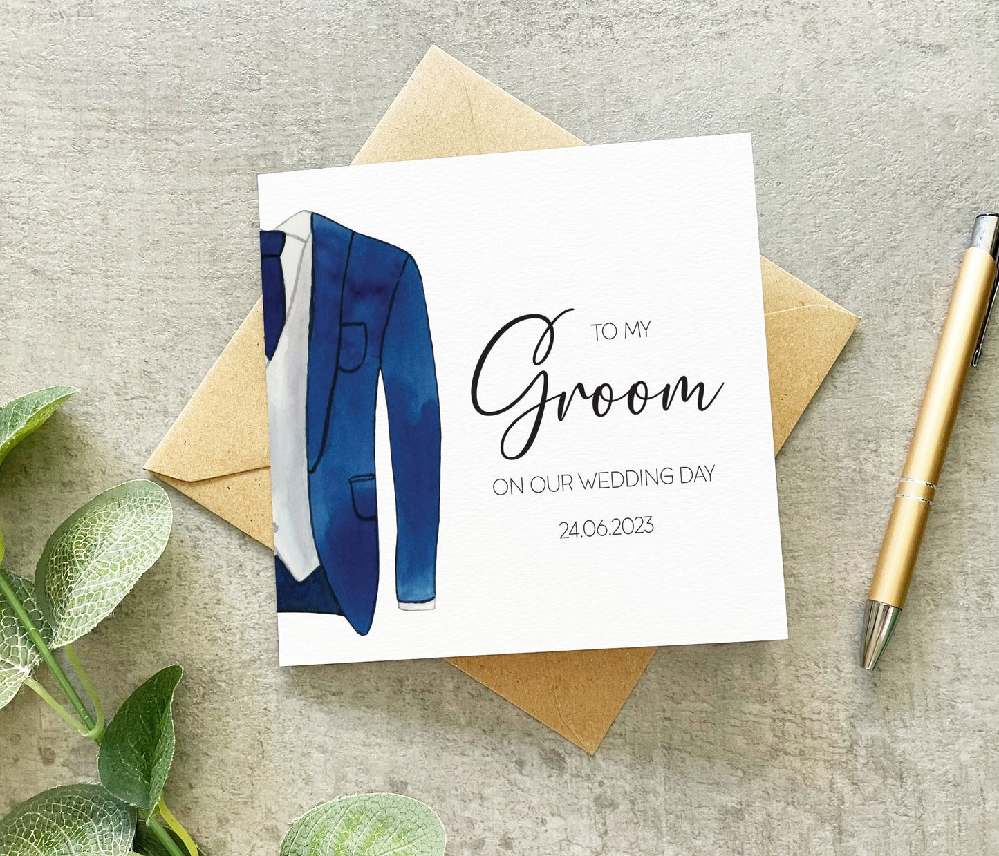 To My Groom Suit Card