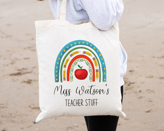 Teacher Rainbow Tote Bag