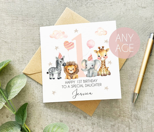 Safari Animals Daughter Card