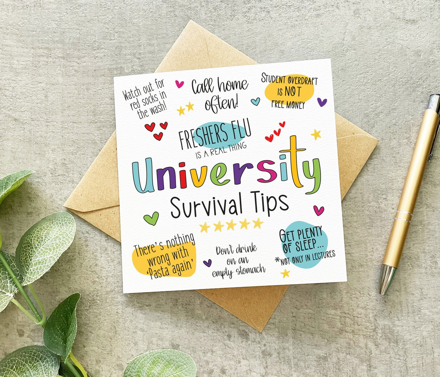 University Survival Tips Card