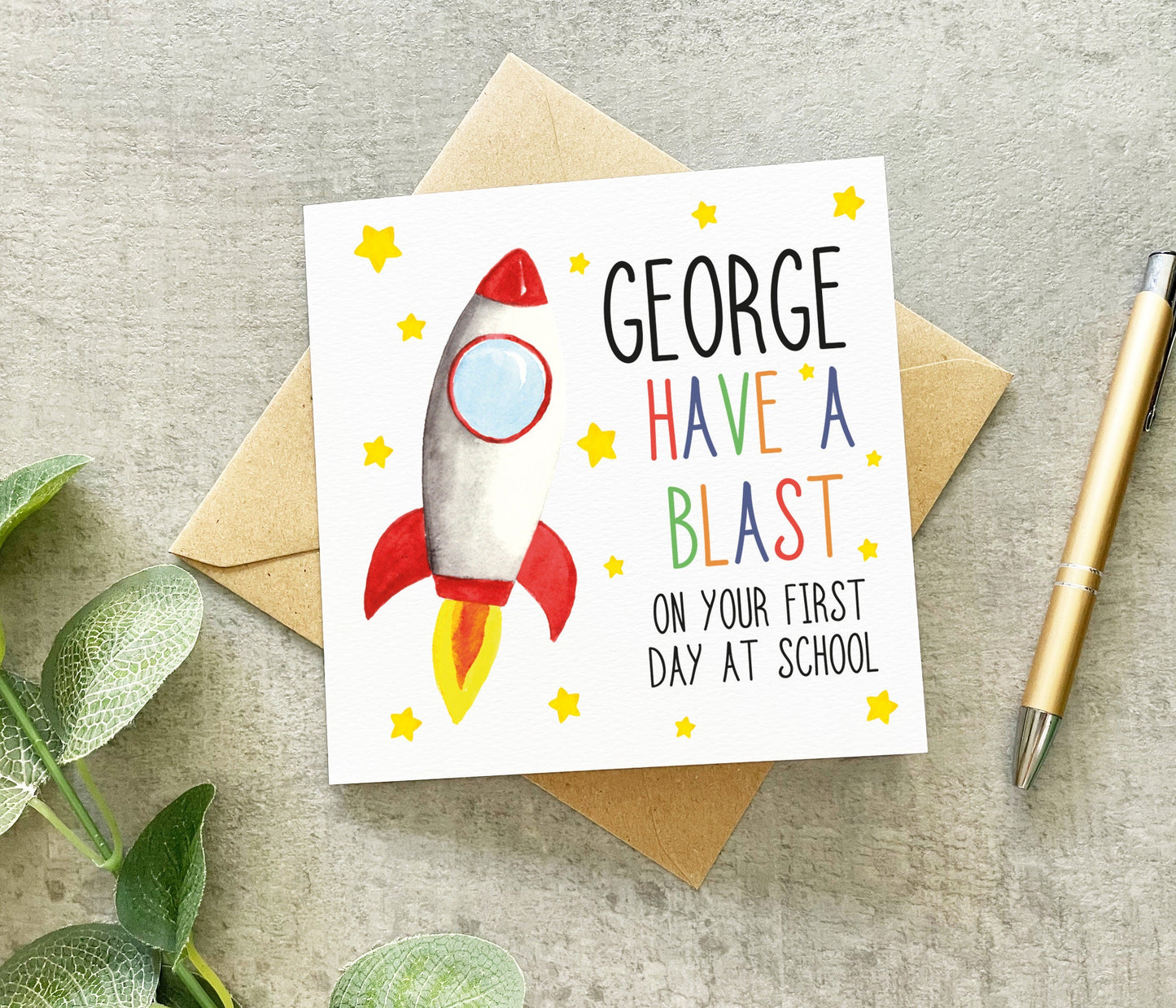 Rocket First Day Of School Card