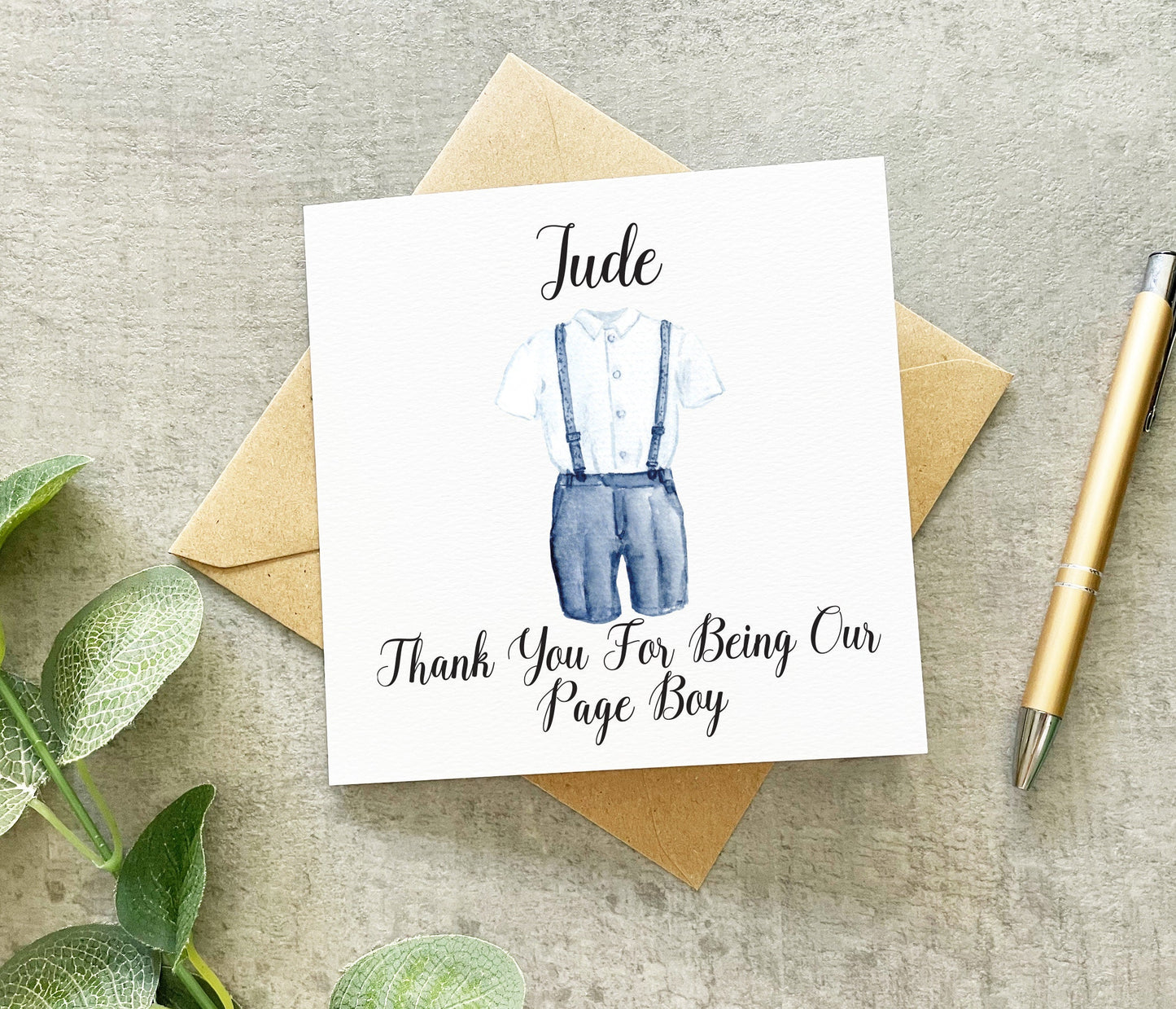 Page Boy Thank You Card