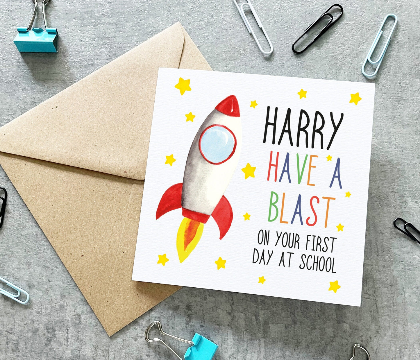 Rocket First Day Of School Card