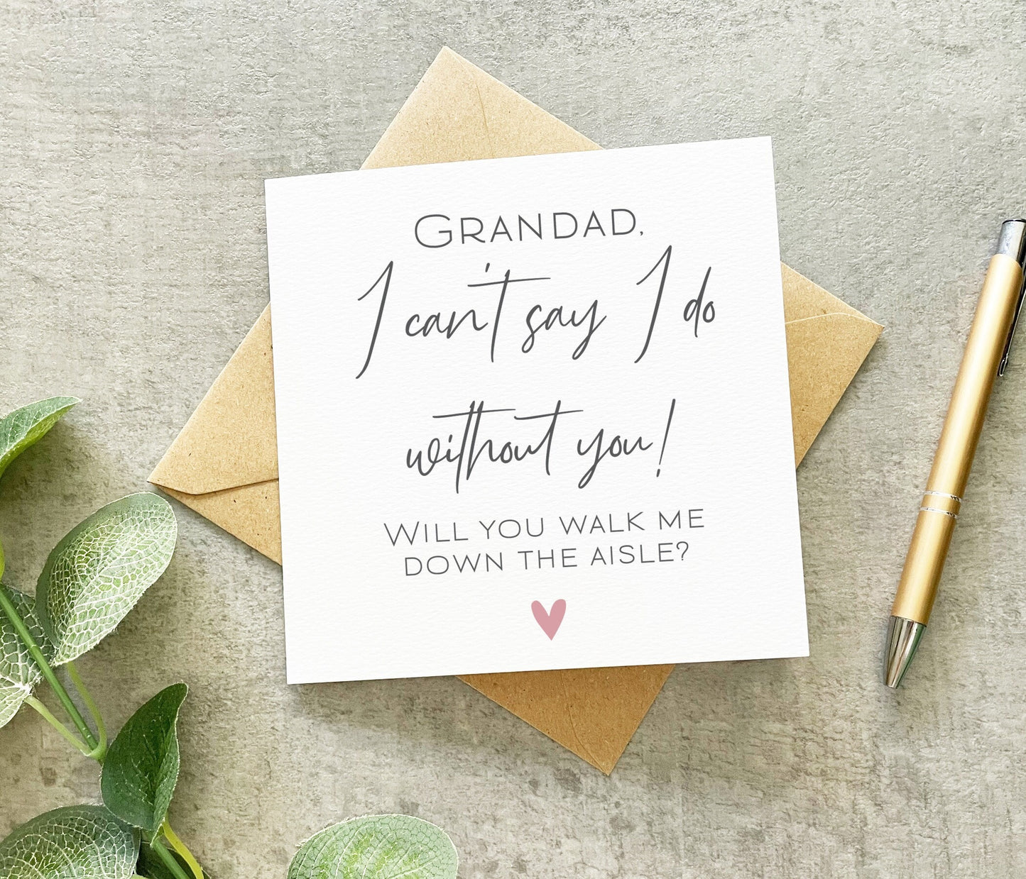 Grandad Walk Me Down The Aisle Card