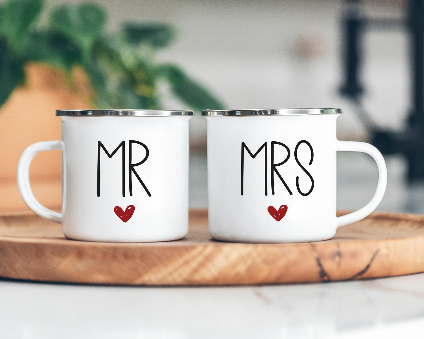 Mr & Mrs Heart Mugs