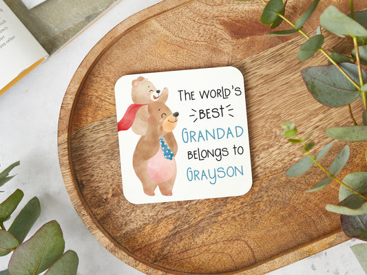 World's Best Grandad Bear Coaster