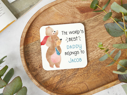 World's Best Daddy Bear Coaster