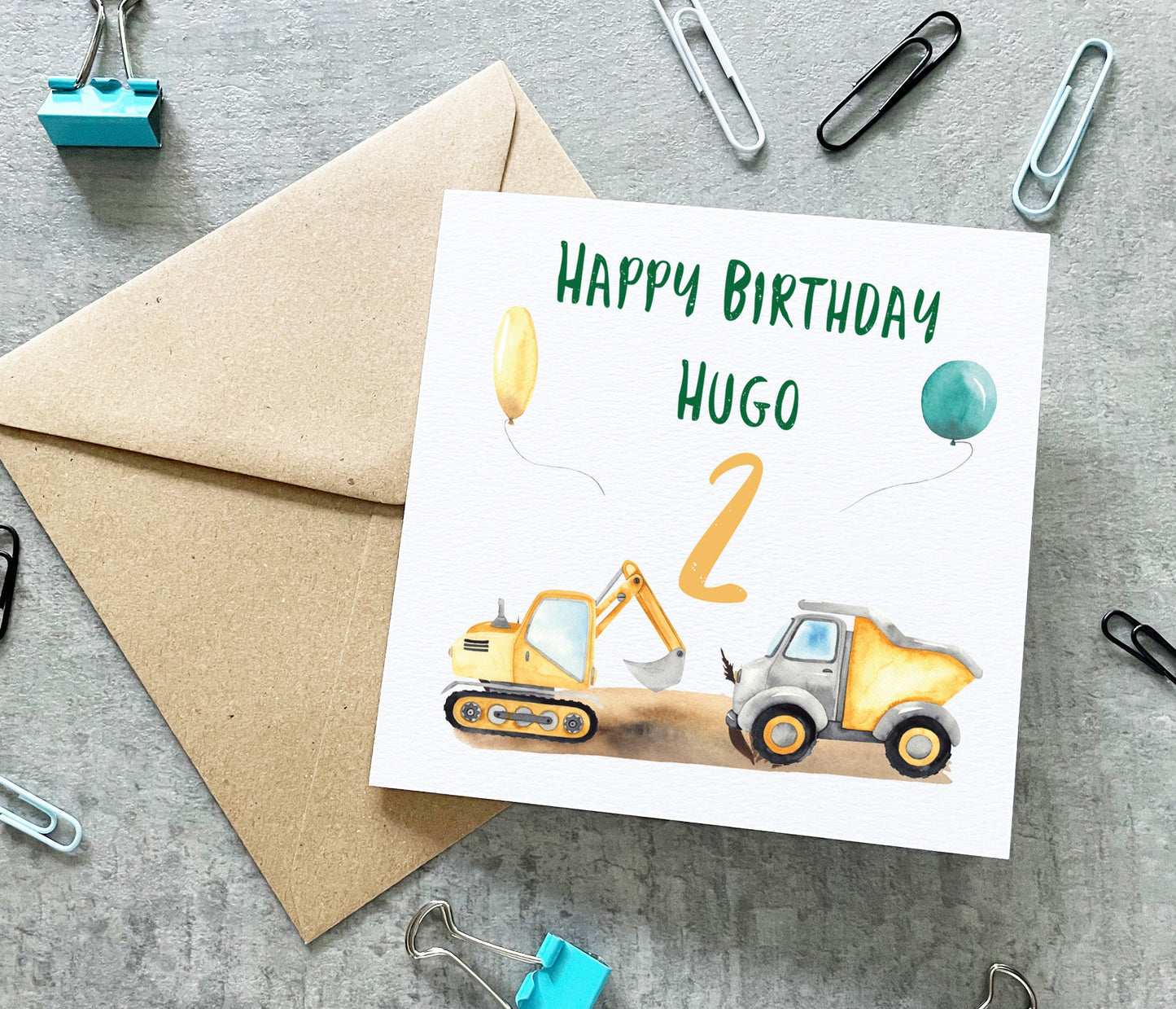 Digger Birthday Card