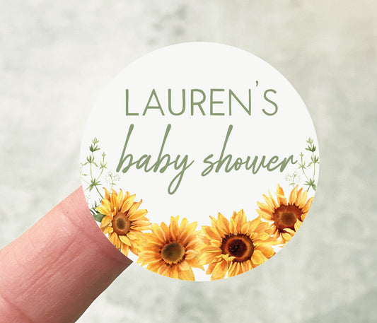 Sunflower Baby Shower Stickers