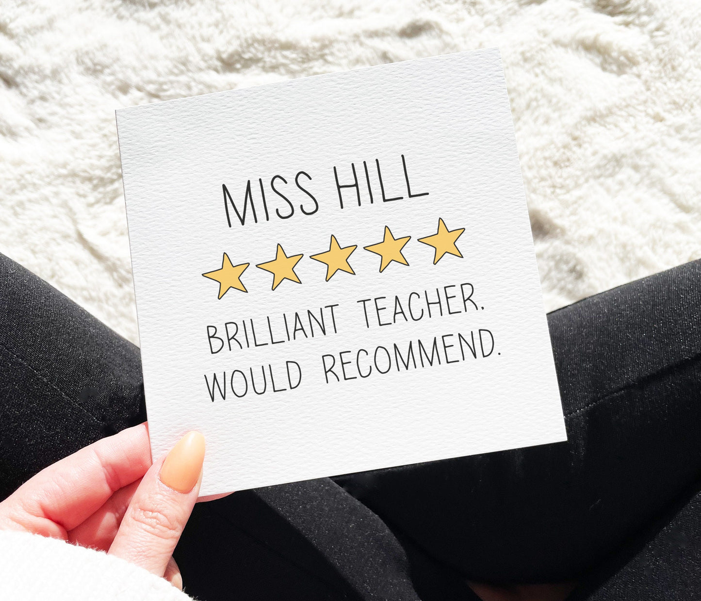 Teacher Review Card