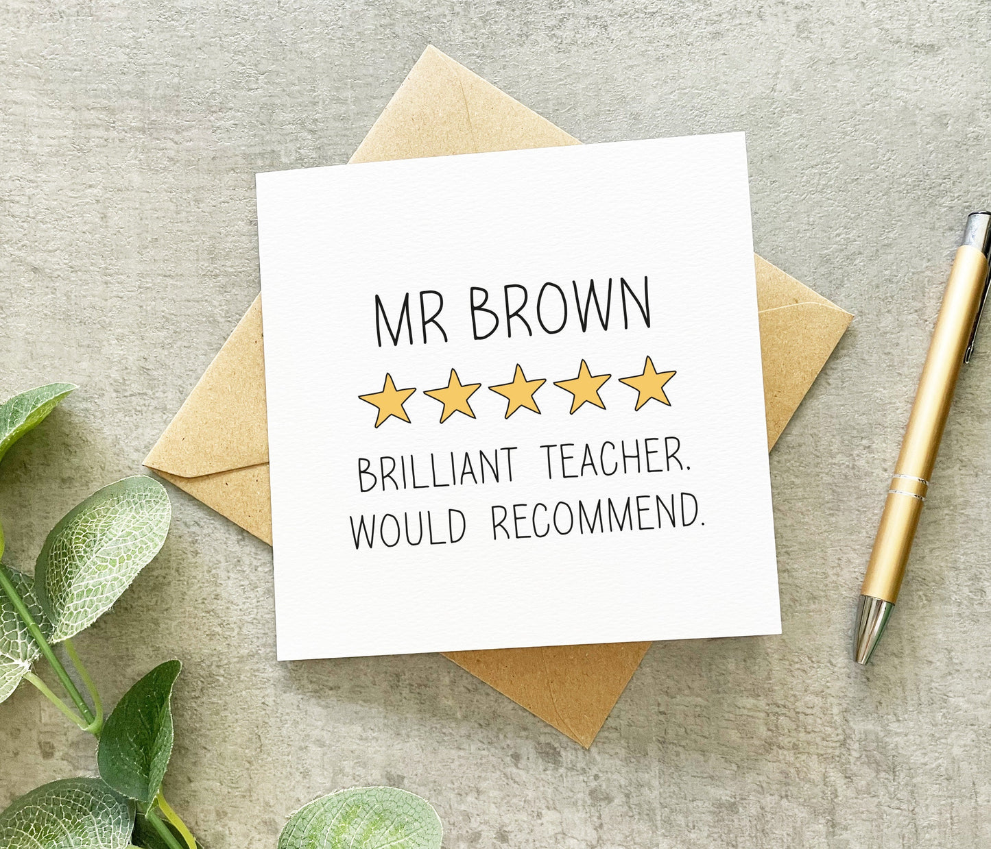 Teacher Review Card